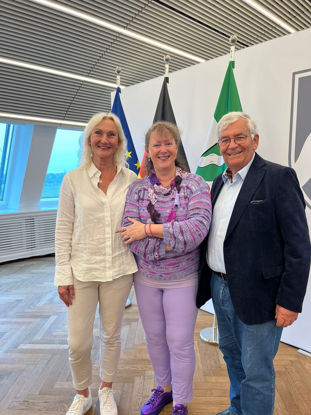 Der KSB zu Gast in der Staatskanzlei NRW mit Staatssekretärin für Sport und Ehrenamt Andrea Milz. V.l.n.r.: Anja Lepperhoff, Andrea Milz, Hagen Jobi.